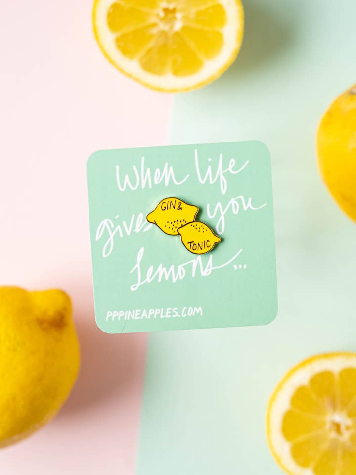 When Life Gives You Lemons - Gin og Tonic pin | G&T pin for engroshandel hos Pin-up Pineapples