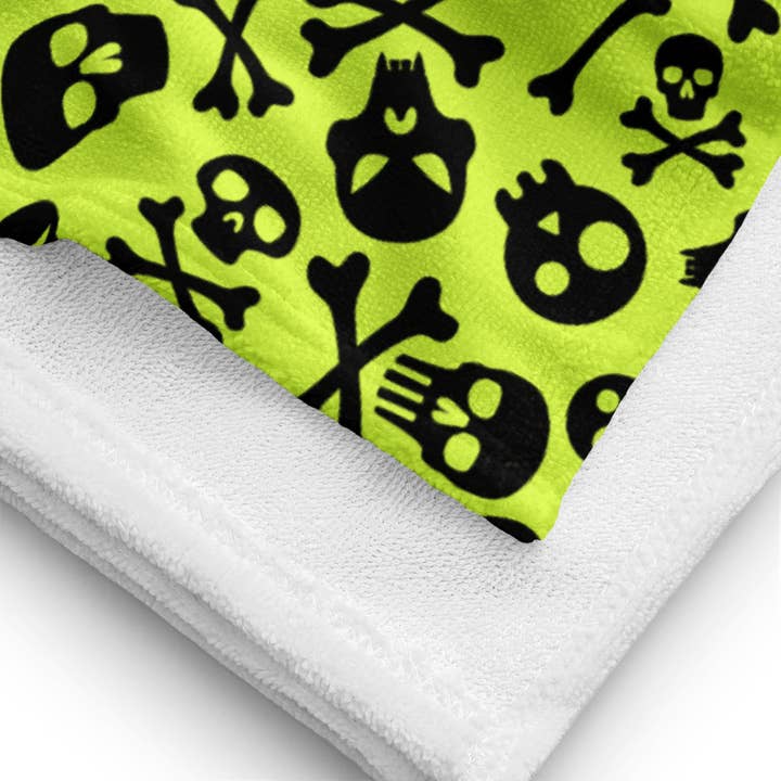 Goth Cloth Co. - Wholesale Beach towel - Lime Bones Beach Towel4