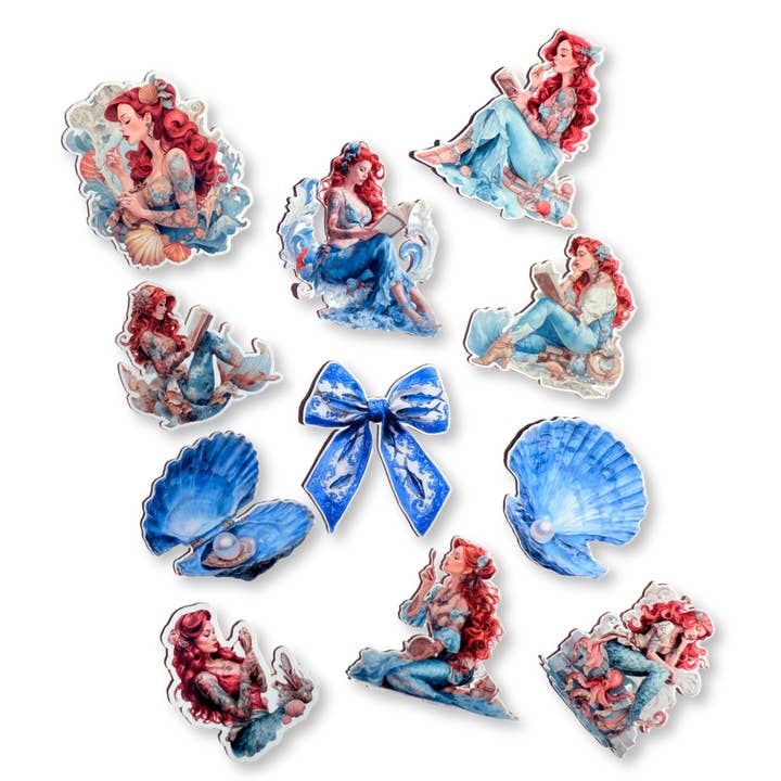 Tattooed Mermaid Sticker Pack for wholesale by The sticker era