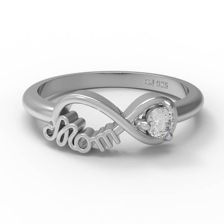 Moeder Ring Ronde Vorm Moissaniet 925 Sterling Zilver Oneindigheidsknoop Moederringen voor wholesale door Star Joya