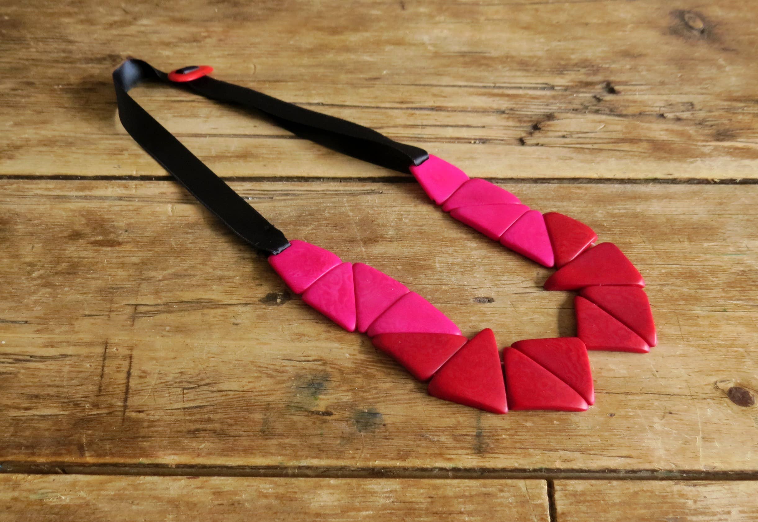 Ans Designs - Wholesale Bib Necklace - Triangles Tagua Seed Beaded Necklace1