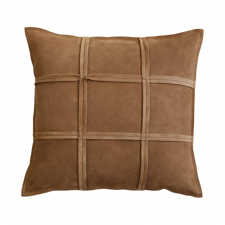 Sonia Suede Pillow 22" x 22" - Brown for wholesale by Liam & Lana