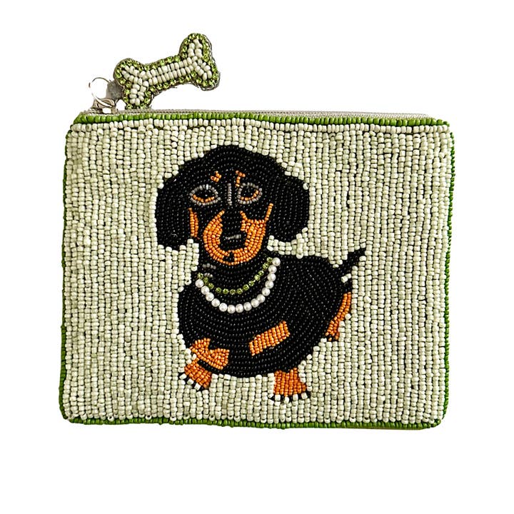 Lily Posh - Vente Porte-monnaie – femme - Porte-monnaie Teckel Lily Posh, Sac Chien Perlés2