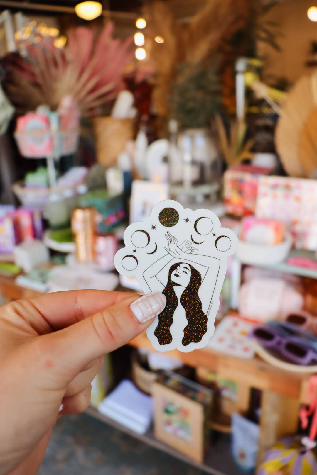 Little Viper Co – wholesale Sticker – Witchy Woman Moon Phase Celestial Glitter Sticker Waterproof1