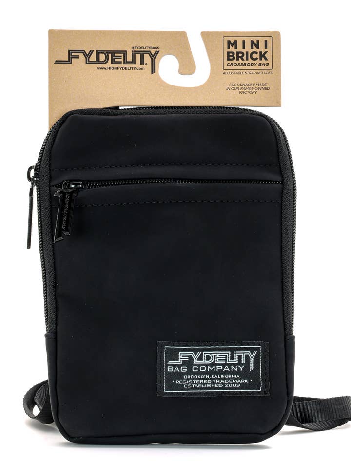 88701: Bolso bandolera Slim Shady | Negro vegano para venta al por mayor de Fydelity