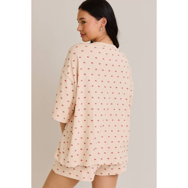 CREAM Chill in Stars and Stripes with This Oversized Tee and Short for wholesale on Faire5