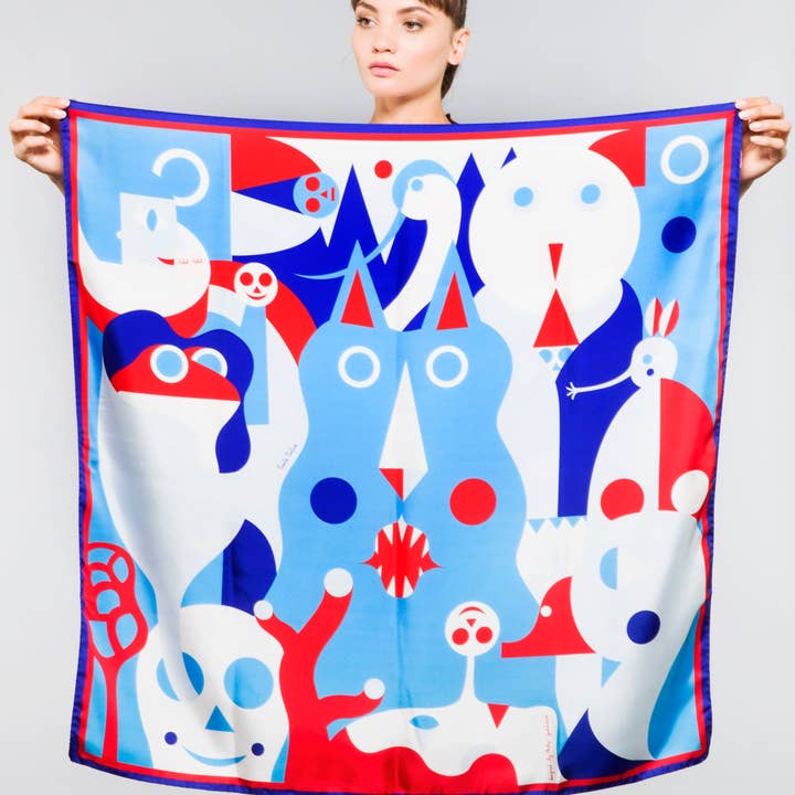 Tarte Tatin - Wholesale Scarf - Women's - “Rebel Rebel” silk scarf (Turquoise)1