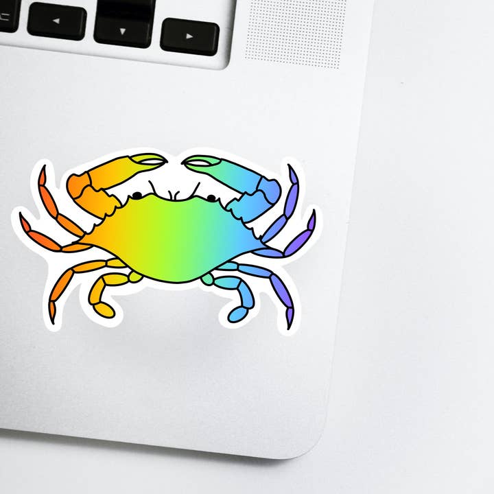 Jami Creates - Wholesale Sticker - Rainbow Crab Pride Sticker