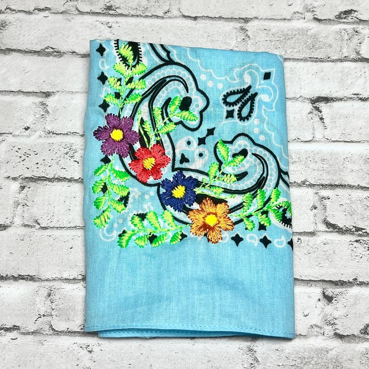 The Funky Soul - Wholesale Bandana - Women's - Floral Embroidered Bandana