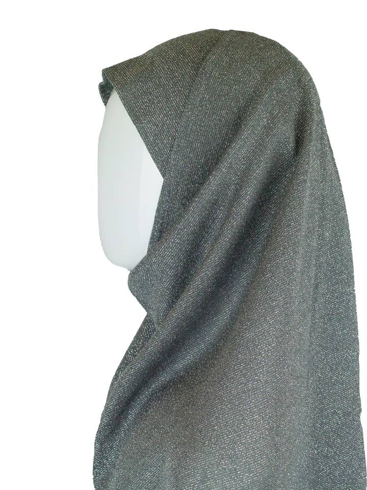 Hijab deux pièces en jersey chatoyant - Gris foncé pour la vente par Bella Hijabs