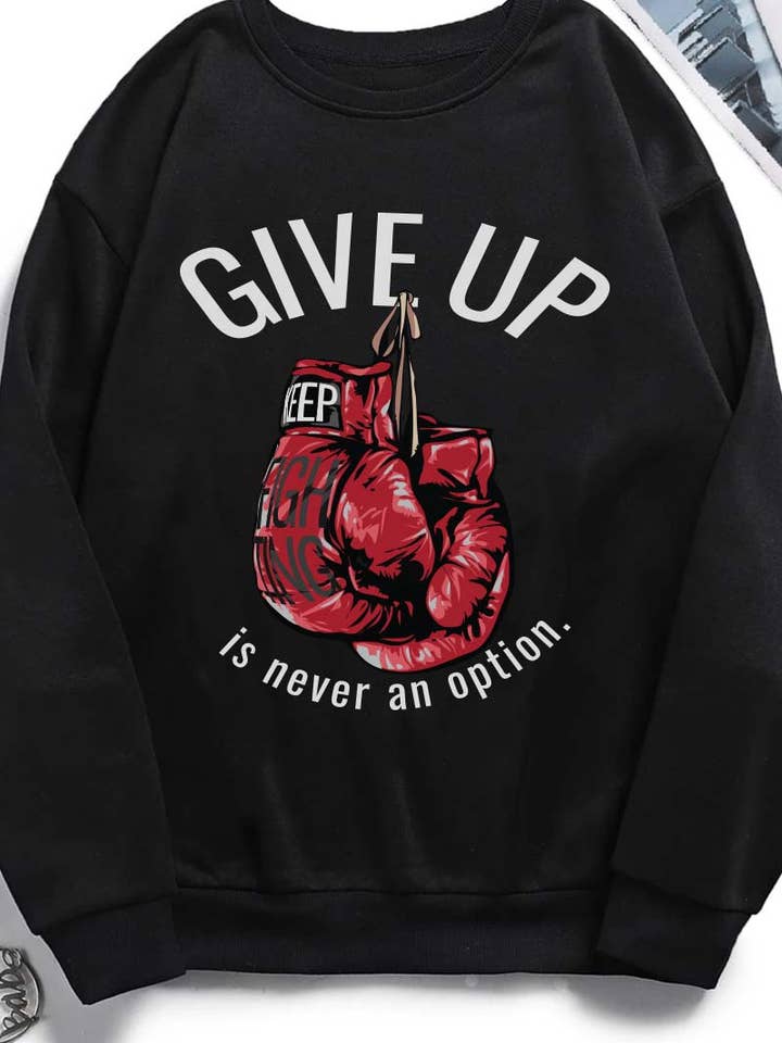 Sweatshirts graphiques M8962-SW GIVE UP pour la vente par HARANG