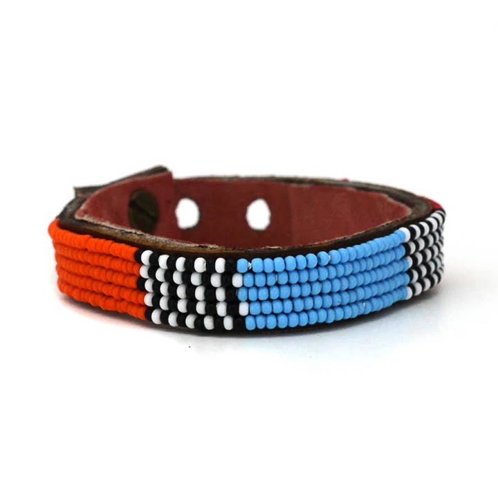 Small Multi Atlas Leather Cuff for wholesale by Swahili Coast