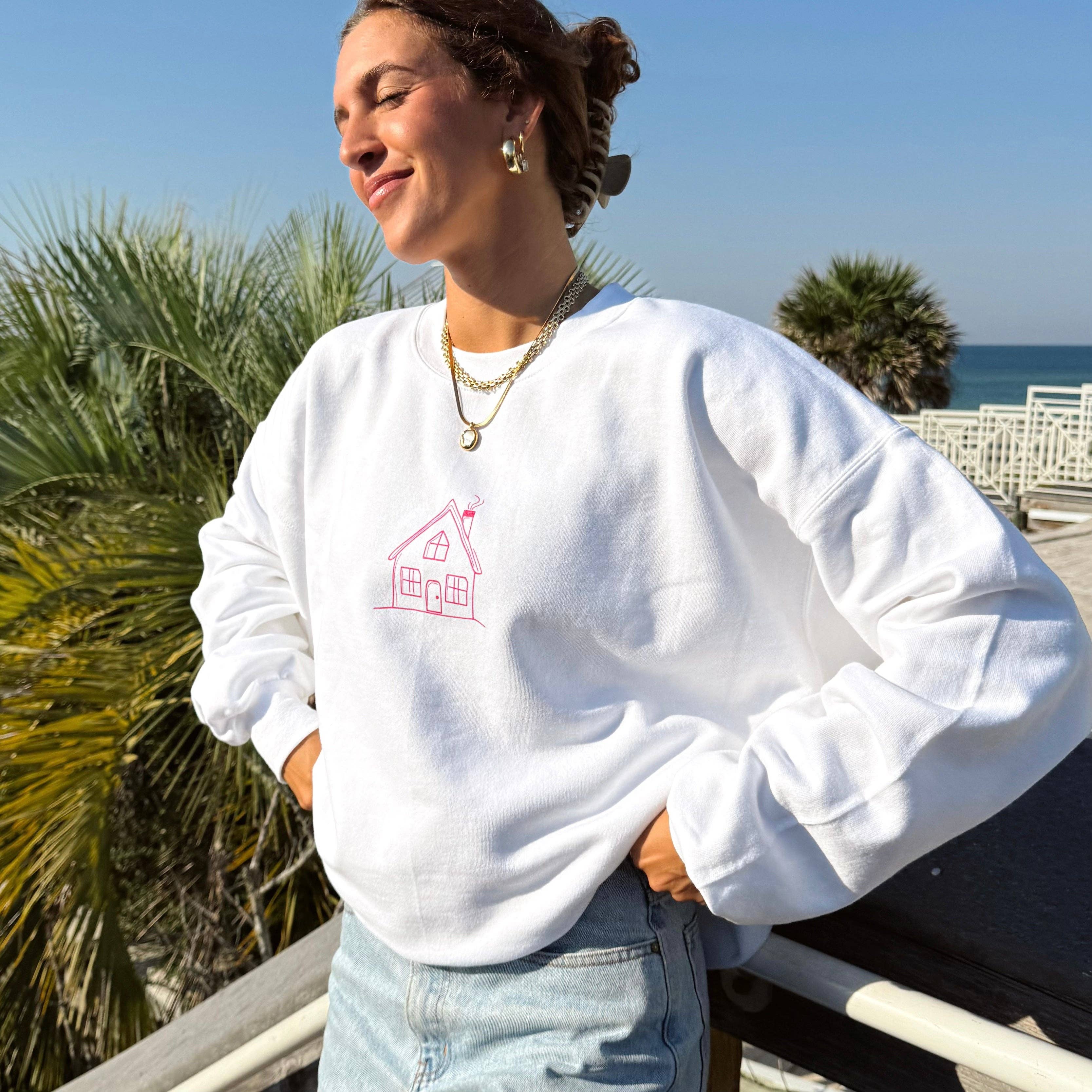 He Would Love First - Wholesale Graphic Sweatshirt - Women's - NEW! | "HOUSE OF THE LORD" COZY CREW | WHITE2