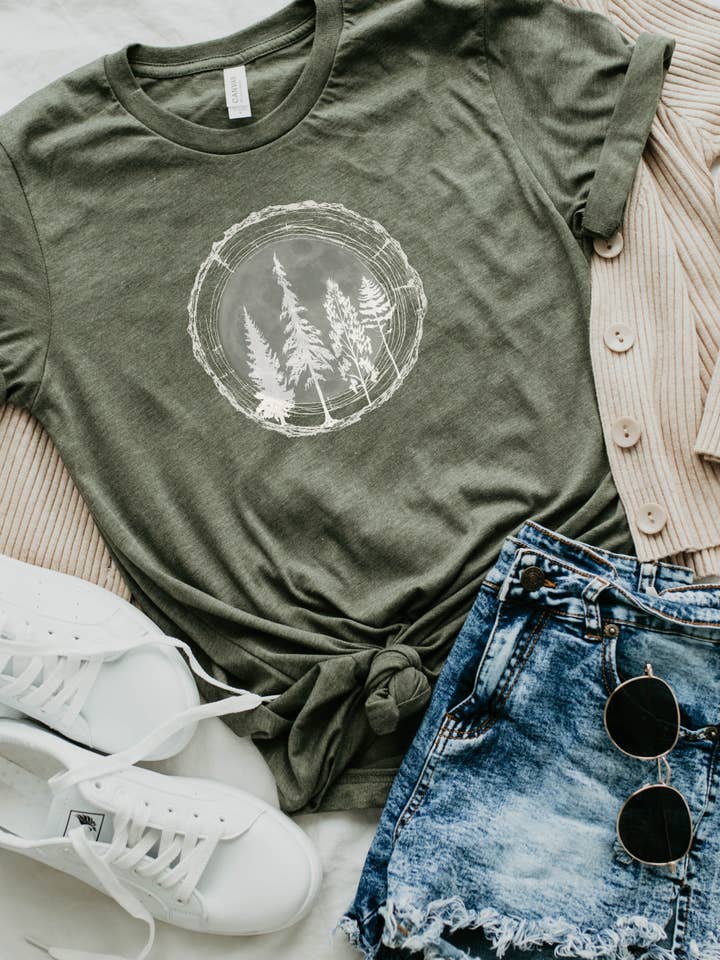 Tree Ring Heather Unisex Tee for wholesale by Wyld Earth