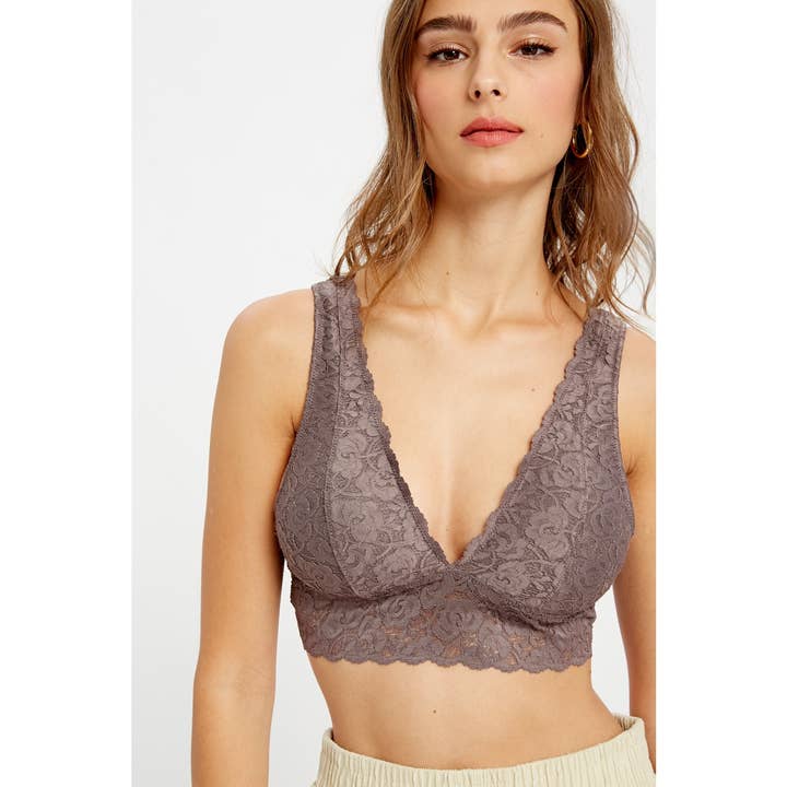 Wishlist Apparel – wholesale Bralette - Dam – VADDERAD BRALETT MED SKULPTERAD SPETS V HALS/T8233_P24