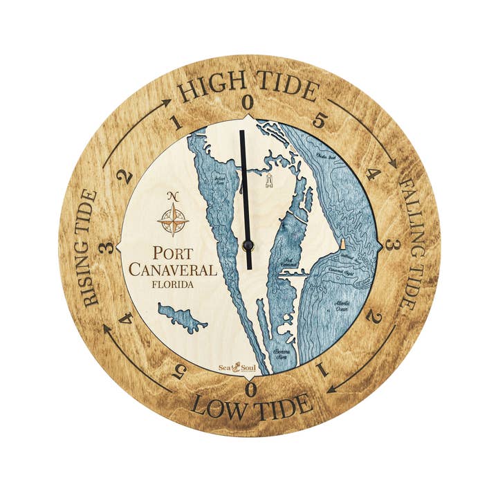 Sea & Soul Nautical Chart Art - Wholesale Wall Clock - Florida East Coast Nautical Chart Tide Clock-Many Locations147