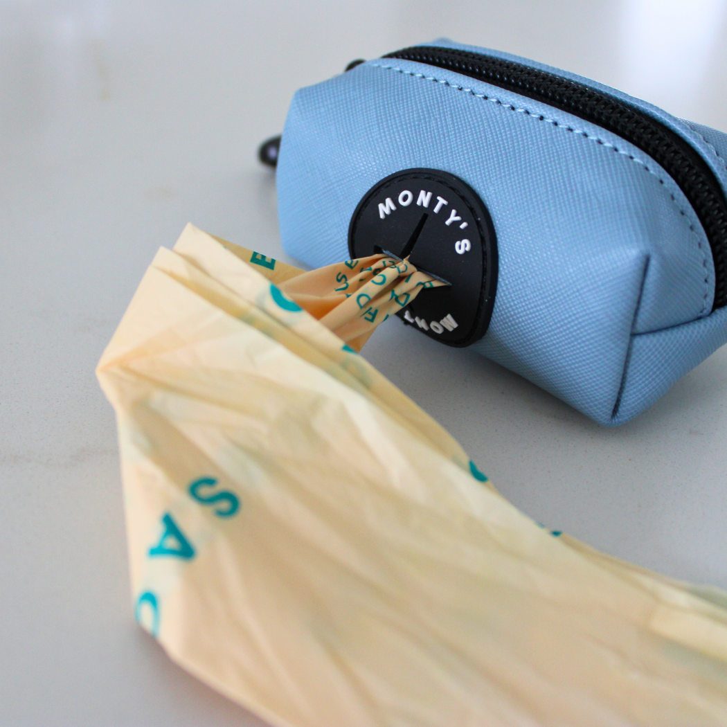 Monty's Bags - Vente Distributeur de sacs à déjections canines - Distributeur de sacs à crottes en cuir végétalien avec 15 sacs de taille standard3