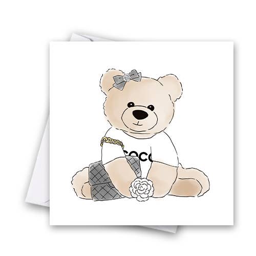 Designer Teddies- Coco Greeting Card for wholesale by Catherine Loves
