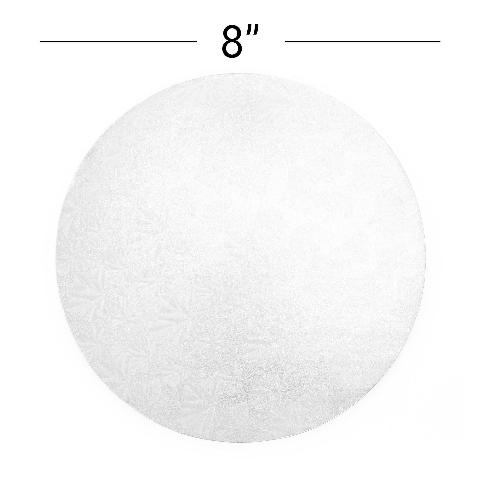 Blanc Tambour de gâteau rond en filigrane 8" - Lot de 5 - Blanc en vente sur Faire4