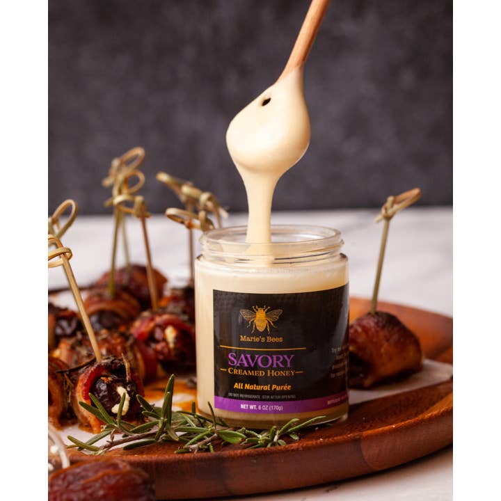 Savory Creamed Honey for wholesale by Marie's Bees