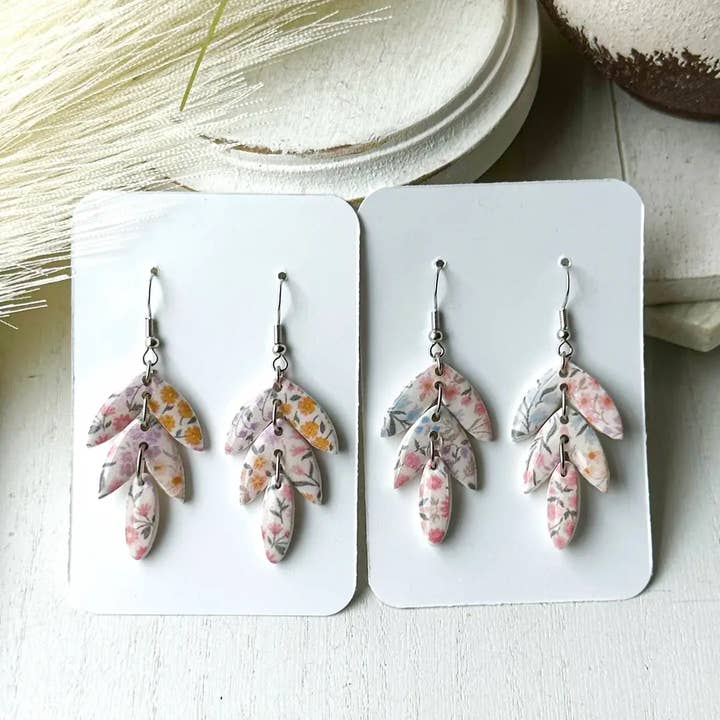 KIMCo. - Wholesale Dangle Earrings - Polymer Clay Earrings - Leaf Drop