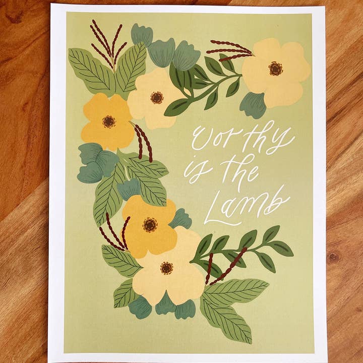 Worthy is the Lamb - ART PRINT pour la vente par Lantern Calligraphy