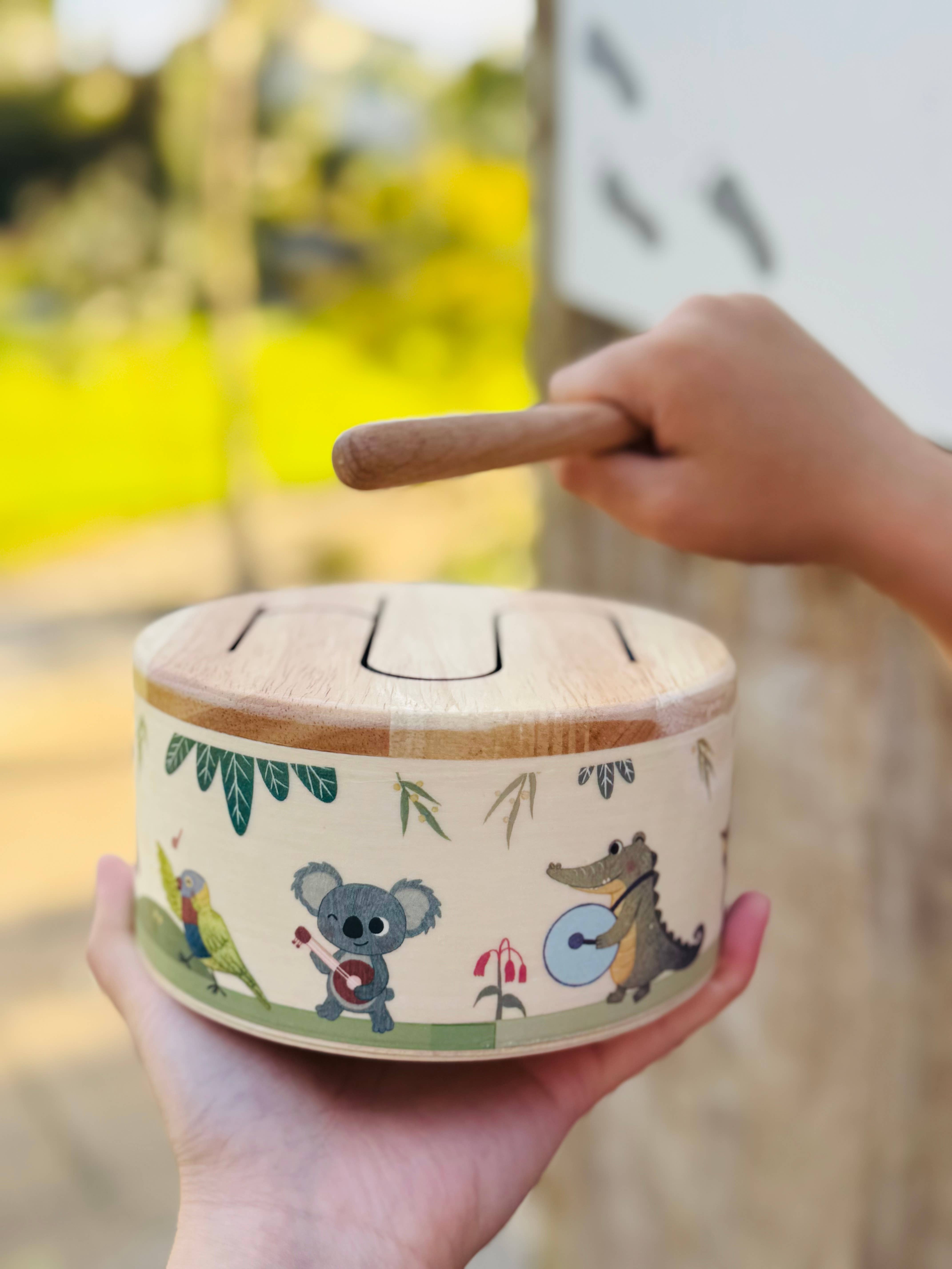ToysLink - Wholesale Musical Toy - Kids & Baby - Outback Beats (Wooden drum with Australian animals)11