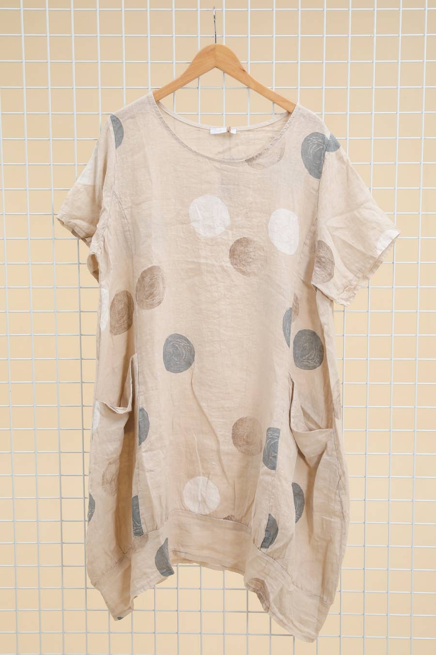 Lea & Luc - Grandes Tailles - Wholesale Dress - Women's - Plus size linen dress printed round SKU 489520