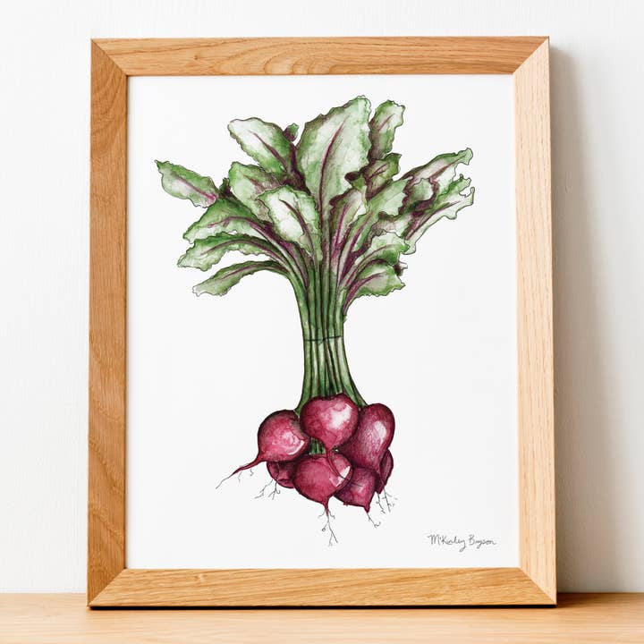 Beet It | Aquarel Print voor wholesale door Lucky Bat Paper Co.