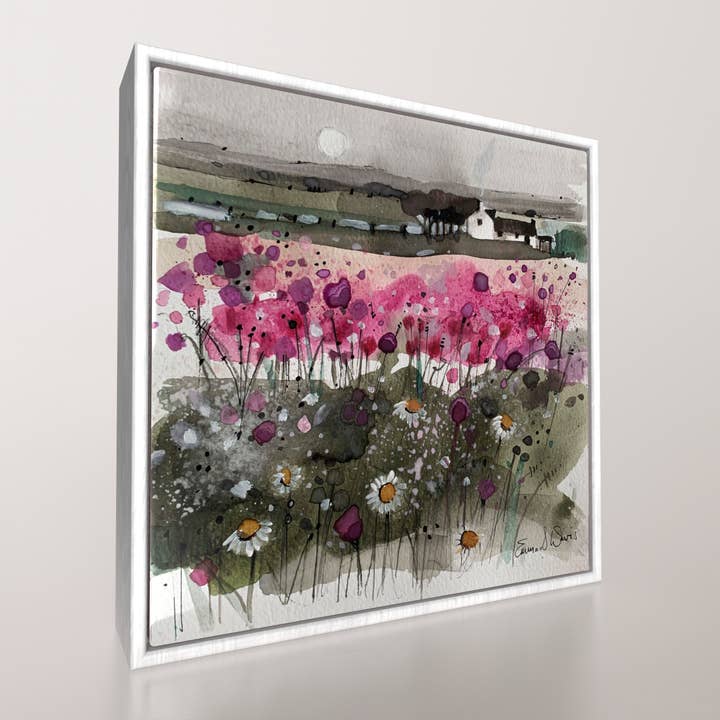 'Home Is Where the Heart Is' - Framed Ceramic Tile Art Print for wholesale by Emma S Davis Artist