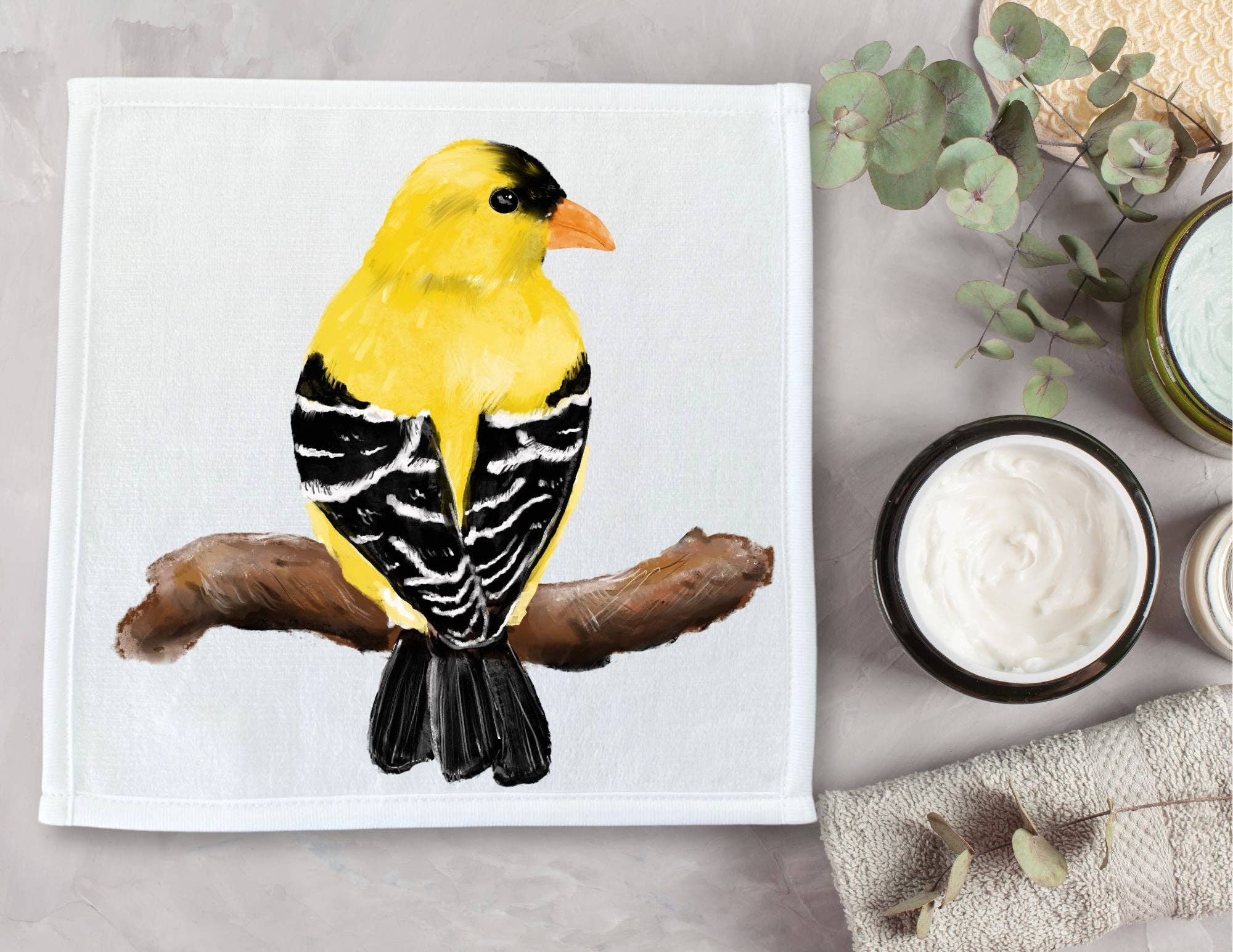 MerikaArt - Wholesale Wash Cloth - American Goldfinch Washcloth2