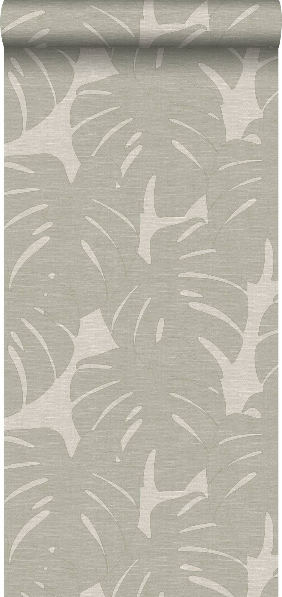 The Design Department b.v. - Vendita all'ingrosso Carta da parati - Carta da parati con foglie e struttura tessuta0