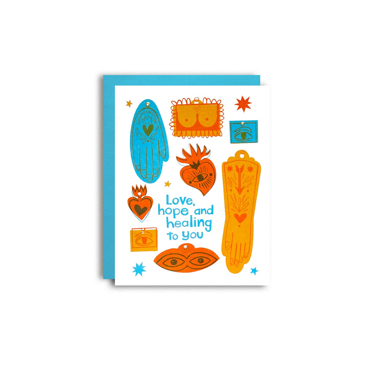 Pier Six Press - Wholesale Love Card - Hope and Healing Ex Voto - Get Well Risograph Greeting Card2