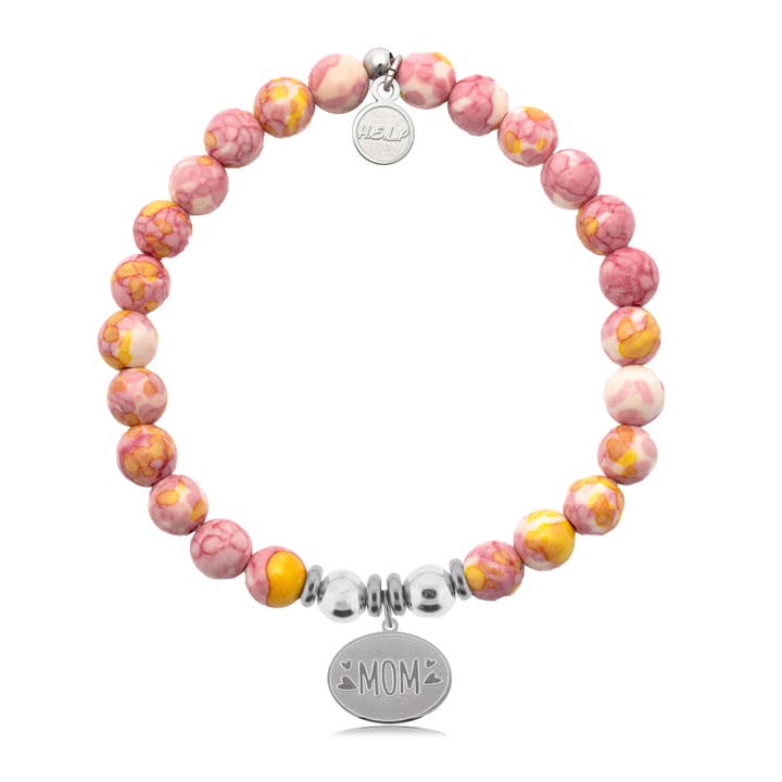 Mom Hearts bedeltje met limonade-jade liefdadigheidsarmband voor wholesale door H.E.L.P