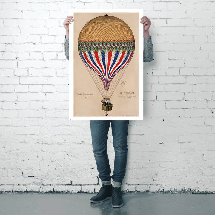 Close Up GmbH - Wholesale Poster - Poster van het luchtballon ‘Le Tricolore’ door E. Hamelin, 91,5 x 61 cm3