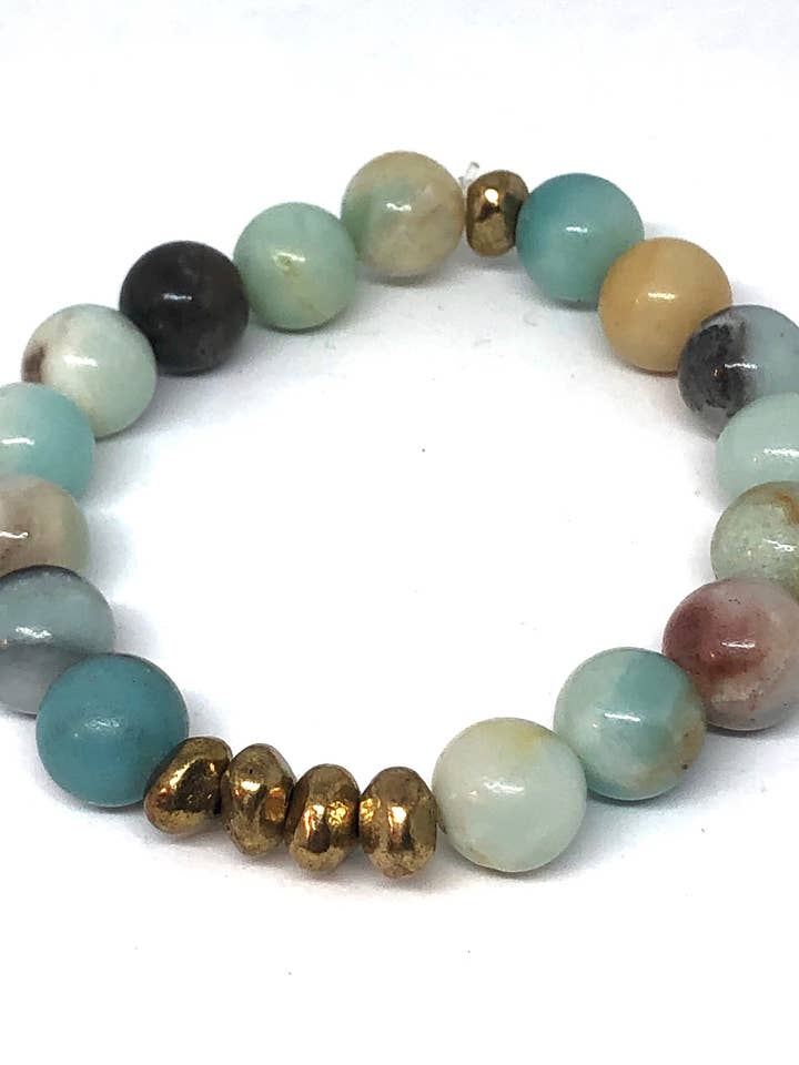 Pulseira de camadas de acento amazonita e dourado por atacado de Inspiration Beads