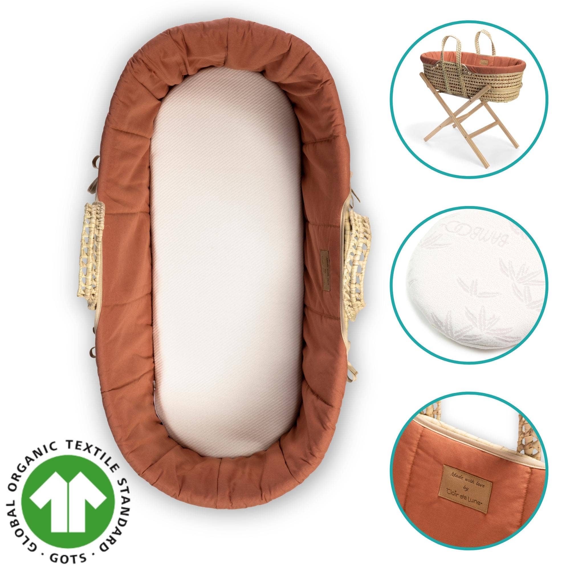 Clair De Lune – wholesale Bassinet – Baby – Organic Palm Moses Basket15