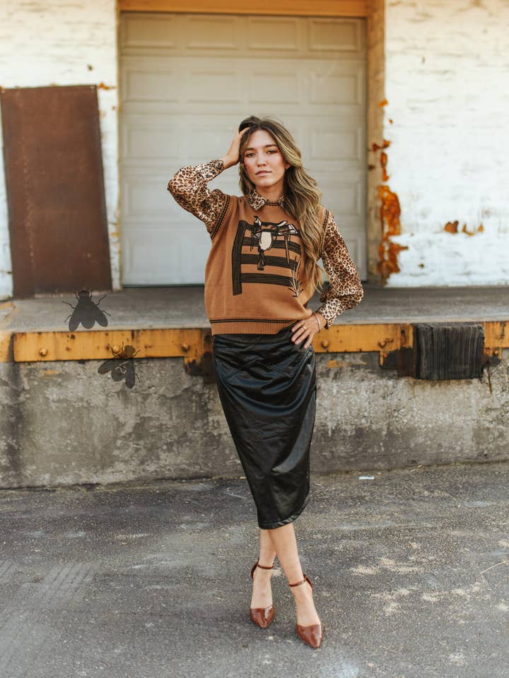 2 Fly Co - Wholesale Sweater Vest - Women's - LAREDO VEST* SADDLE1