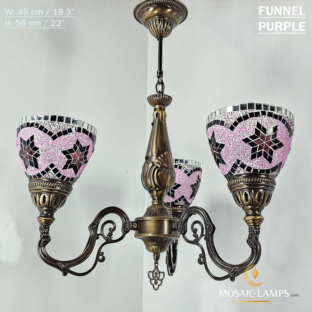 Mosaic Lamps – Candeeiro/lâmpada suspensa por atacado – Mosaico 3 Globo Feito à Mão Turco Marroquino Árabe Oriental Boh37