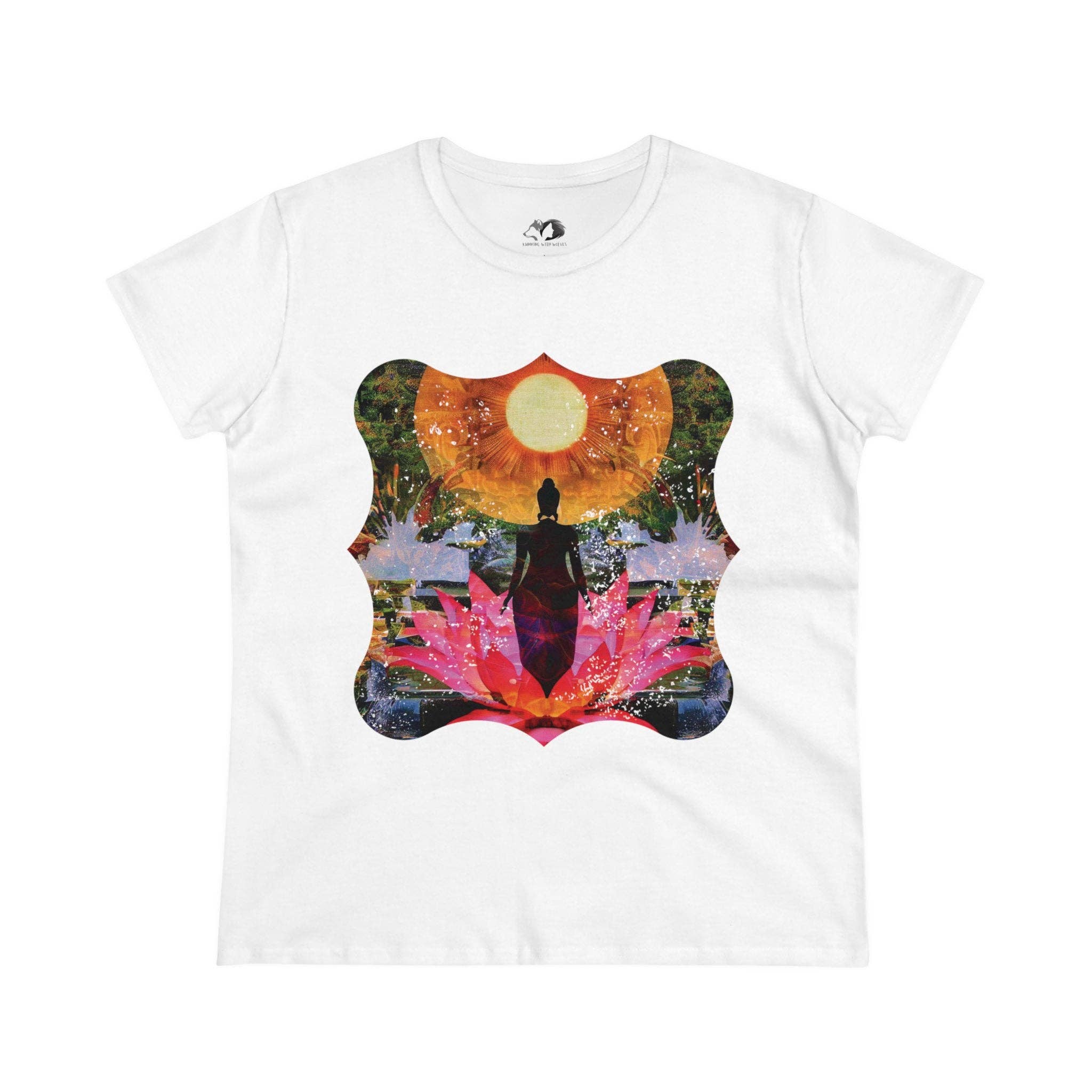 Running With Wolves - Wholesale Screen Printed T-Shirt - Women's - Her Beauty - 100% Cotton Vintage Nature Graphic Tee0