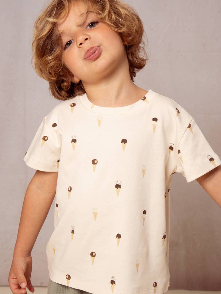 Essential Jersey T-shirt Ecru Ice Cream for wholesale by Studio Bohème Paris