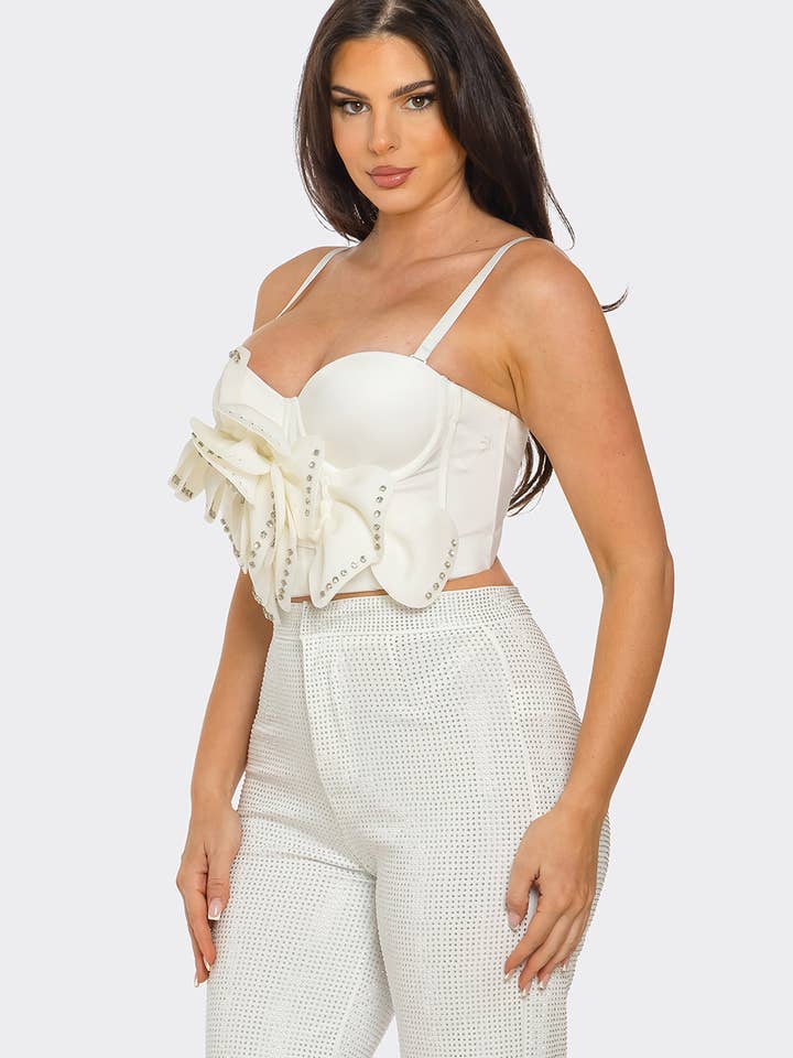 NEWGENS - Wholesale Corset - Women's - NT1113A 3D Floral Bustier Crop Top15