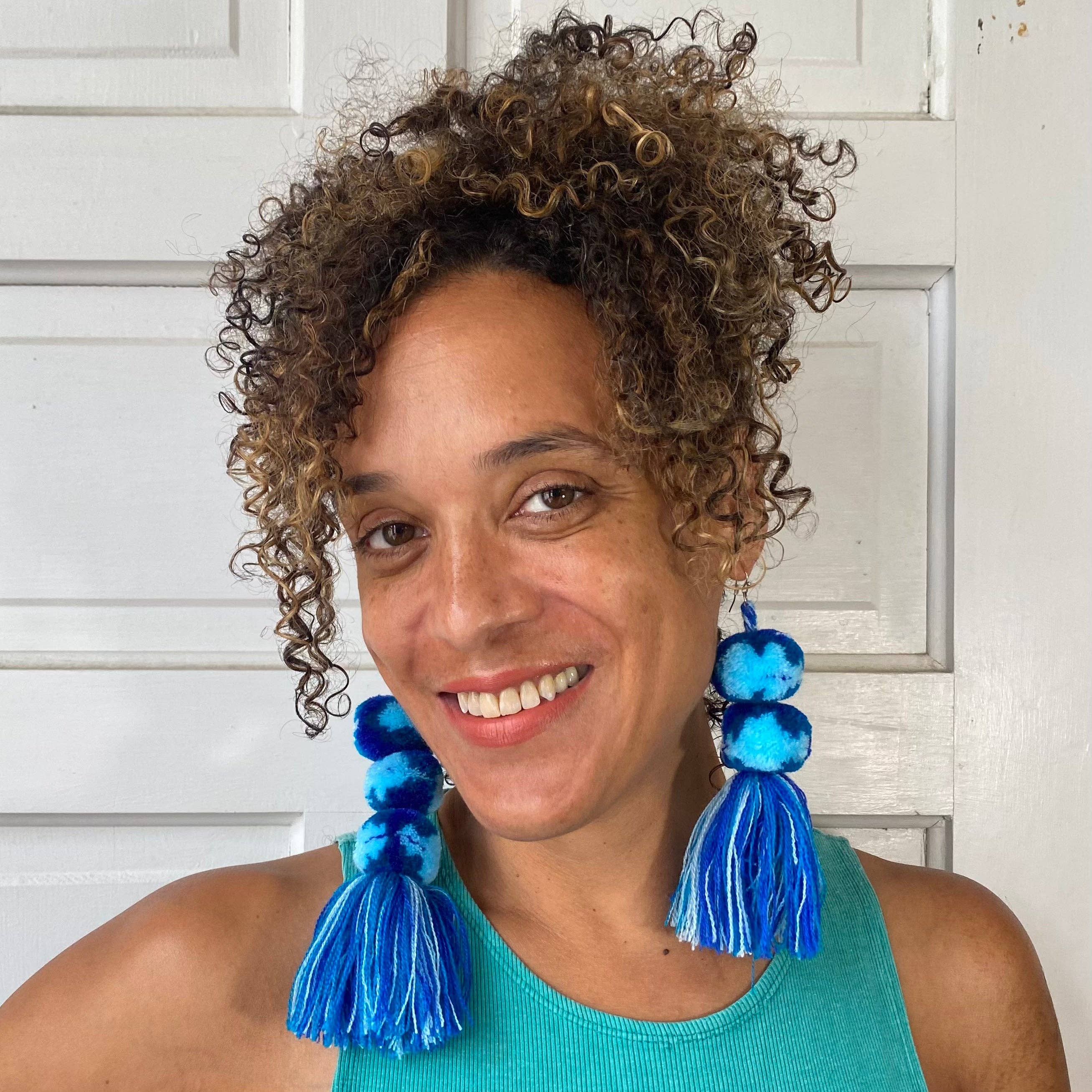 SWIETstuff - Wholesale Tassel Earrings - Tie-Dye Pompom Earrings22