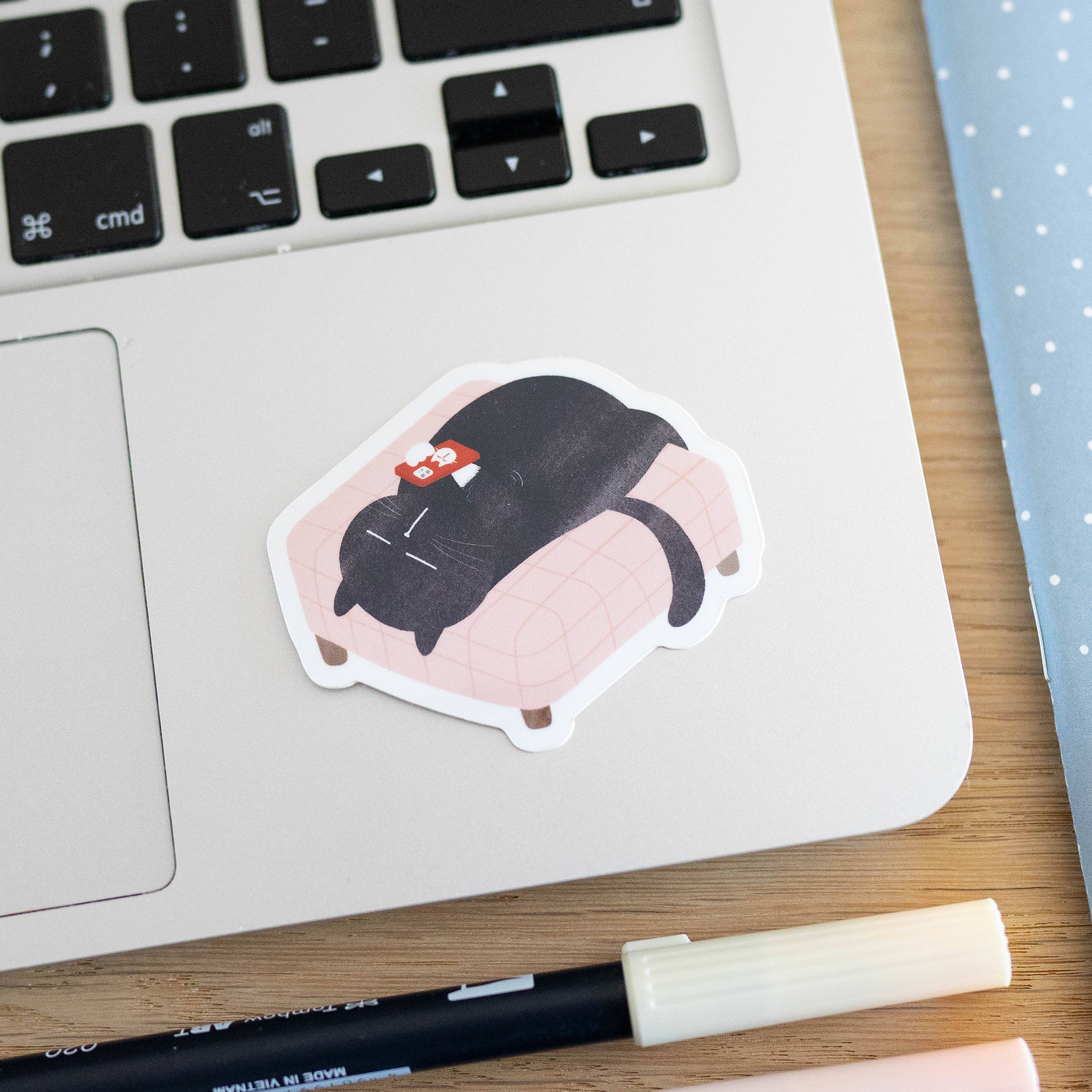 Moonaries illo - Wholesale Sticker - Funny black cat sticker pack, 4 pieces inside4