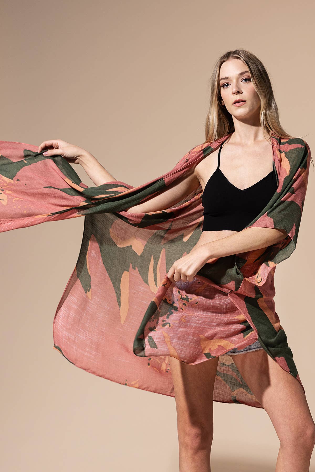 Urbanista - Vente Kimono – femme - Kimono long à imprimé floral ample16