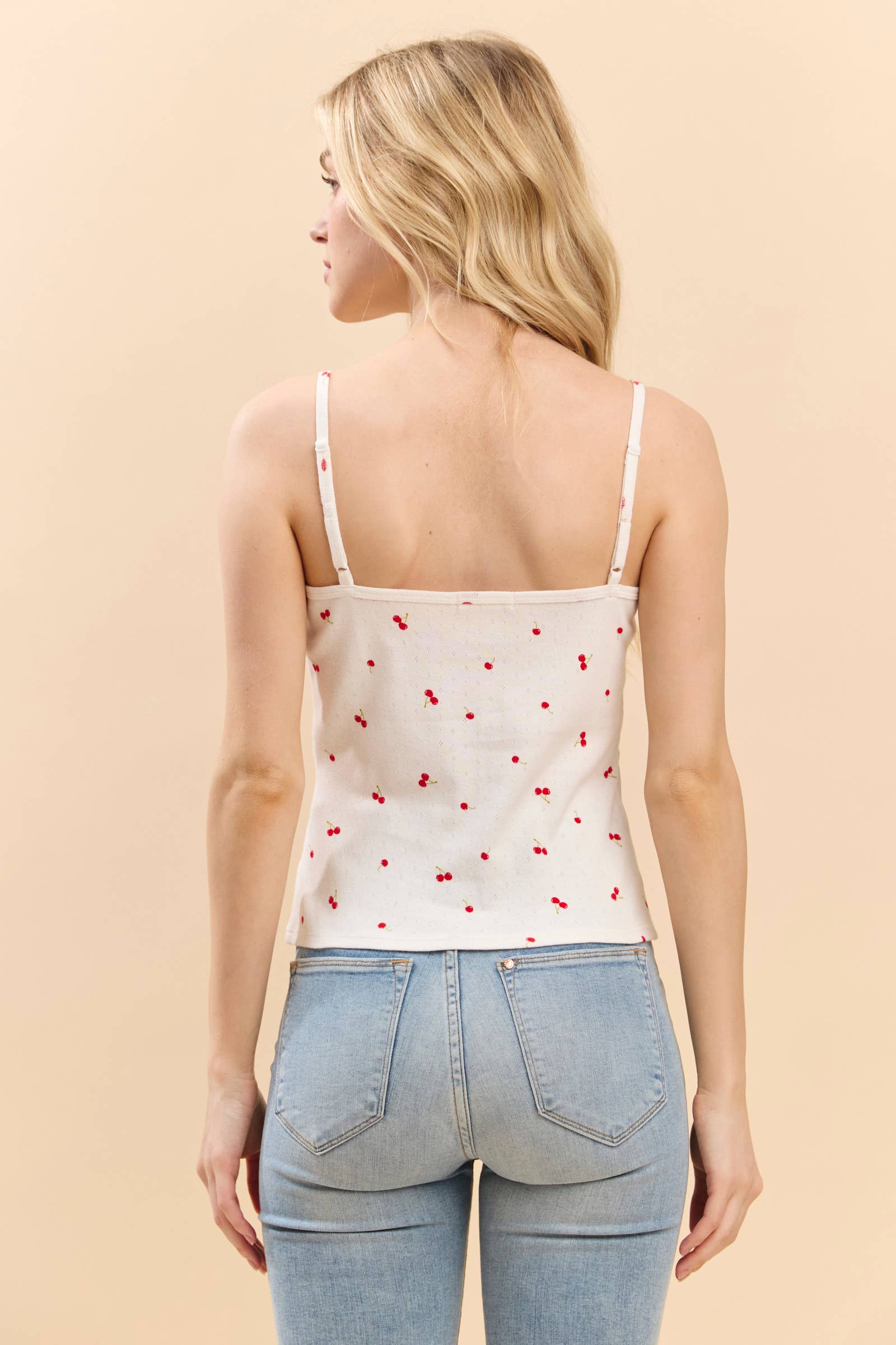 Heart & Hips - Wholesale Camisole - Women's - JC54289P - LACE TRIMMED BOW TIE CAMISOLE TANK12