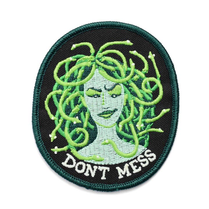 Don't Mess Medusa Patch for wholesale by Frog & Toad Press