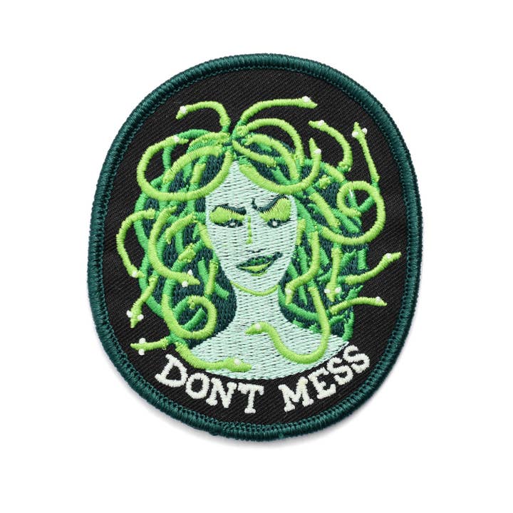 Don't Mess Medusa Patch for wholesale by Frog & Toad Press