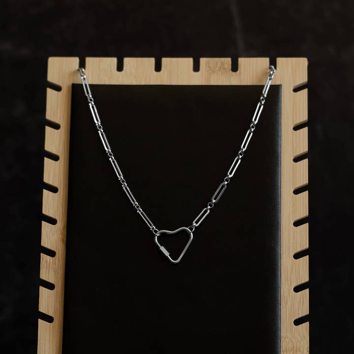 That Queer Card Co - Wholesale Link & Chain Necklace - Carabiner necklace | Stainless steel mod paperclip chain3