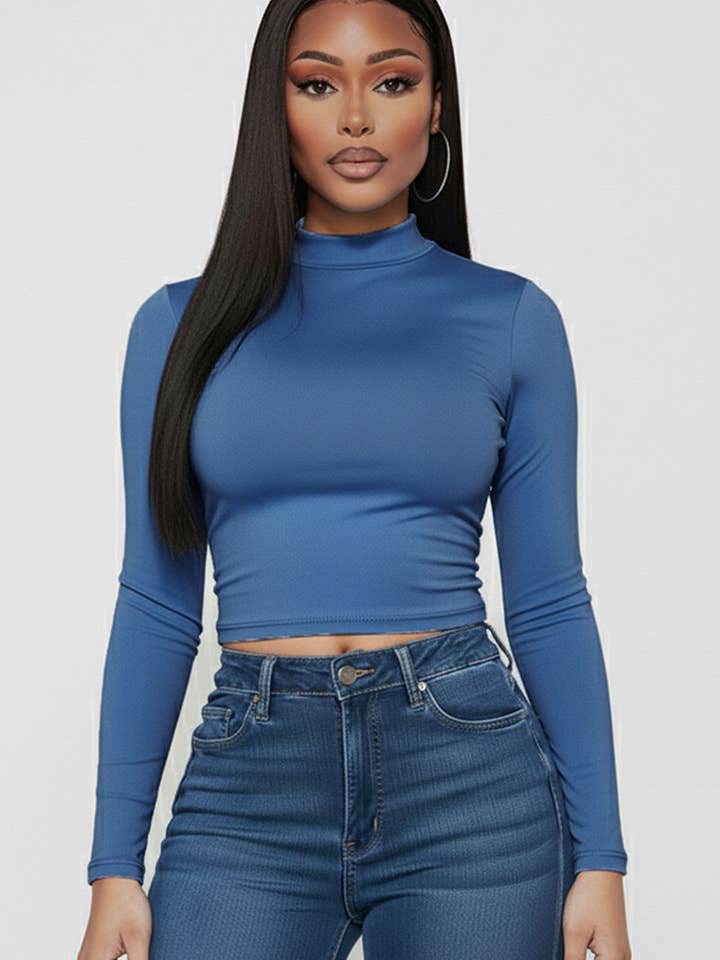 CAPELLA APPAREL - Vente Haut en maille – femme - Haut uni à col montant3